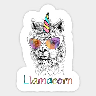 Llamacorn Unicorn and Llama Sticker